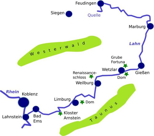Lahnradweg Karte